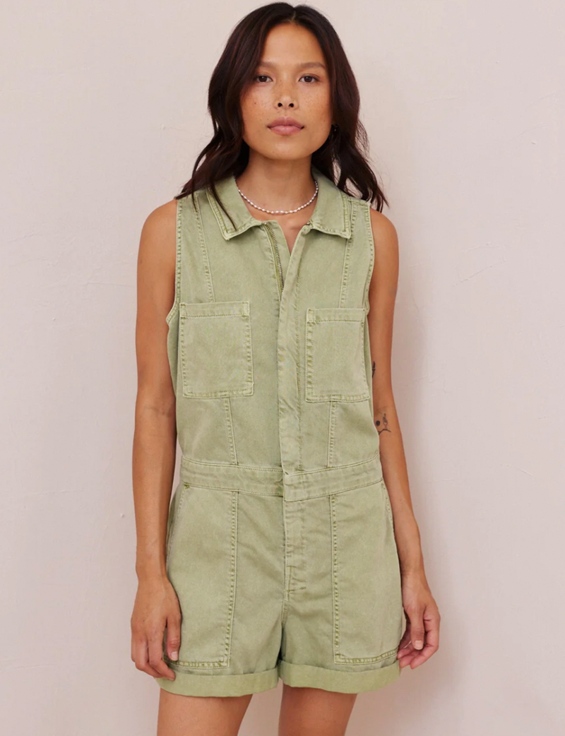 Berkley Utility Romper, Spring Olive