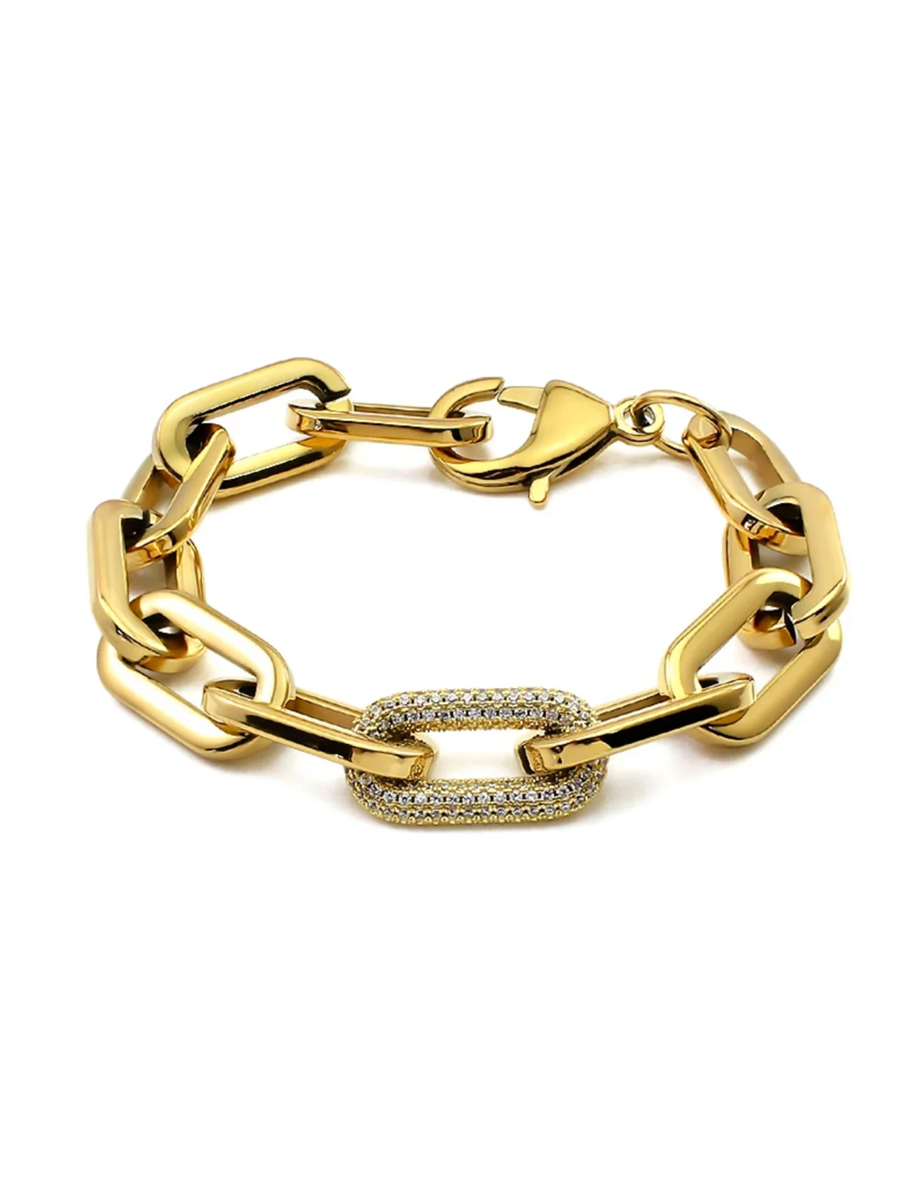 Jenna Pave Bracelet, Gold Plated