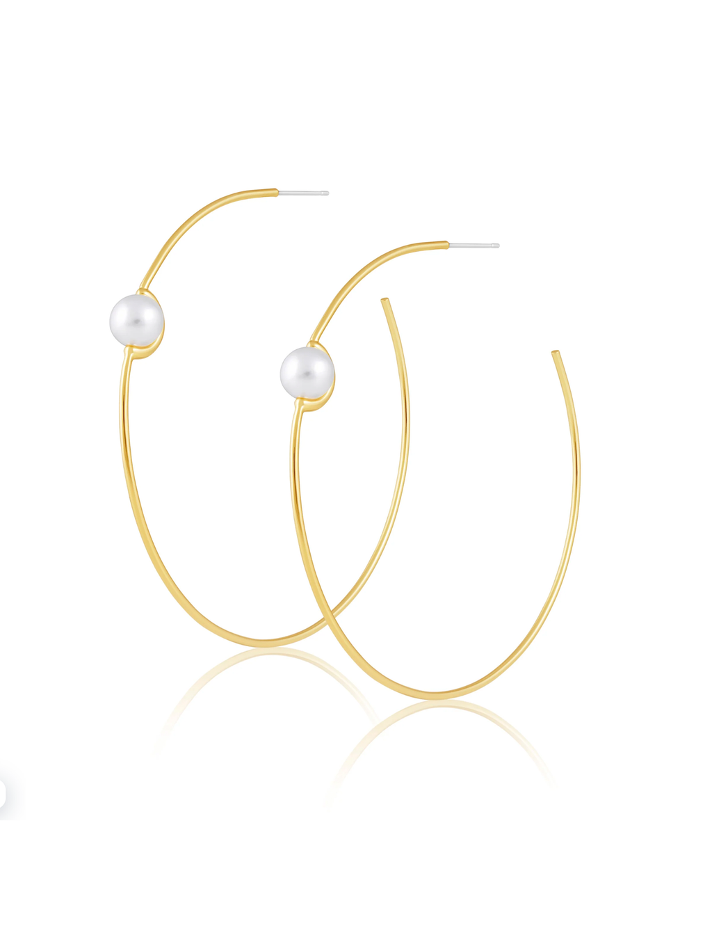 Belize Pearl Hoop, Gold Plated