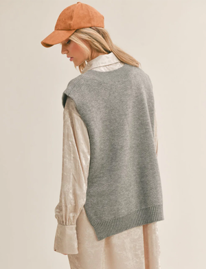 Val Sweater Vest, Heather Grey