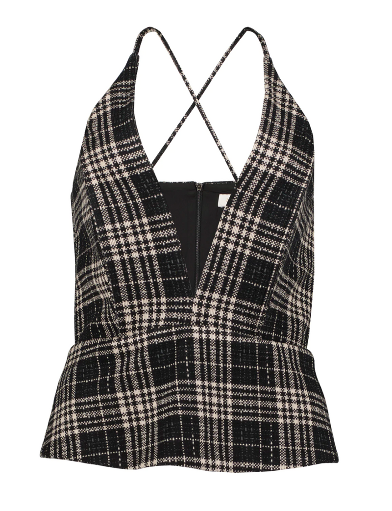 Ethey Peplum Top, Plaid
