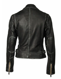Sofia Leather Moto Jacket, Black
