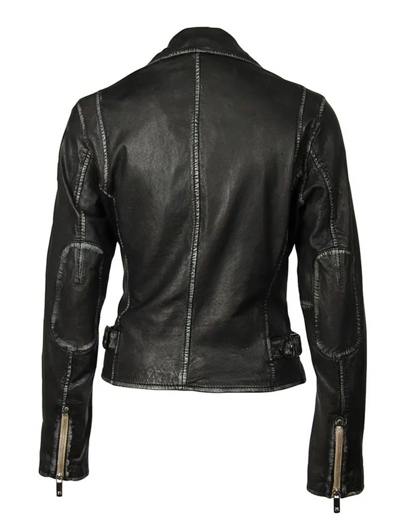 Sofia Leather Moto Jacket, Black