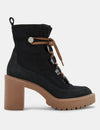 Celida Multi Nylon Lace-Up Bootie in Black