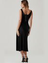 Cristella Slit Midi Dress,  Black