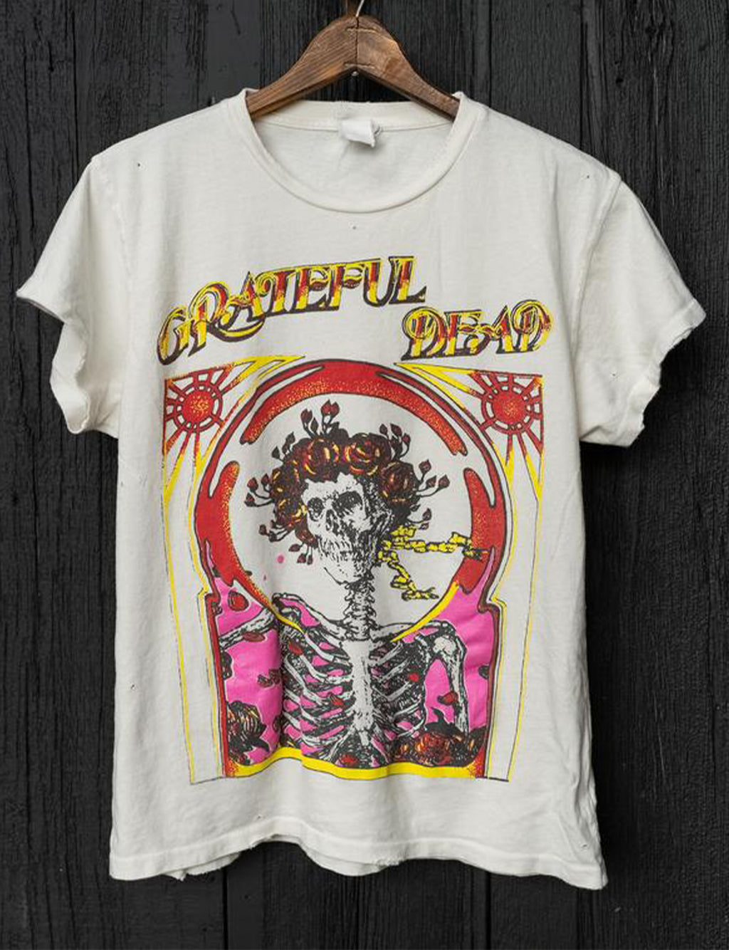 Grateful Dead Skull and Roses Crew Tee, Off White