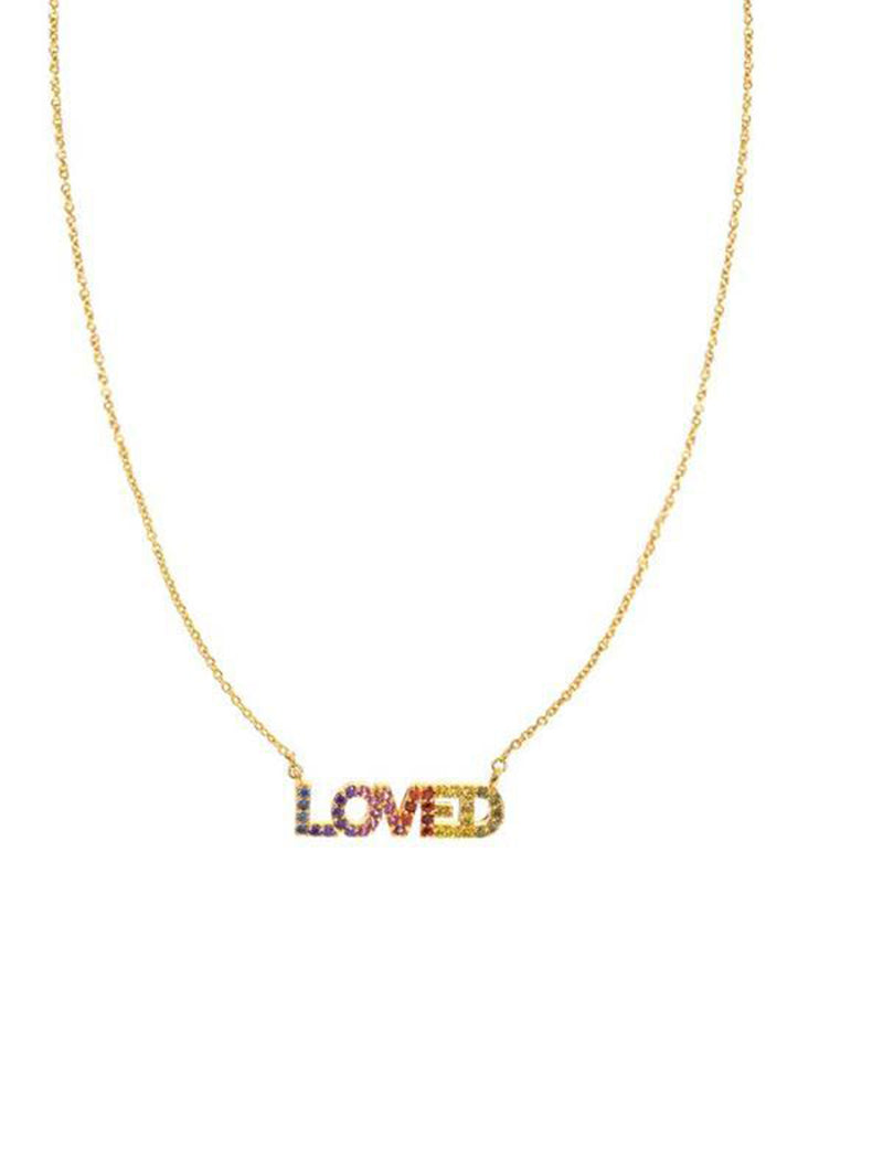 LOVED Rainbow Necklace in Gold/Rainbow