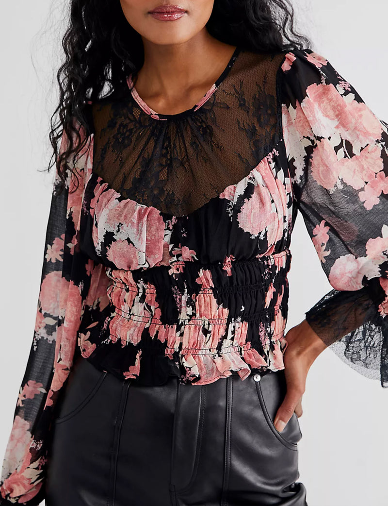 Daphne Blouse in Midnight Combo