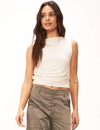 Wyatt Ruched Side Tank, Antique White