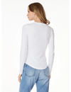 Snap Placket Longsleeve Tee, White