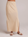Side Slit Bias Maxi Skirt, Classic Khaki