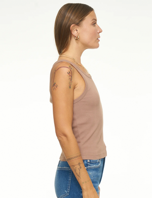 Alden Scoop Neck Tank, Mushroom
