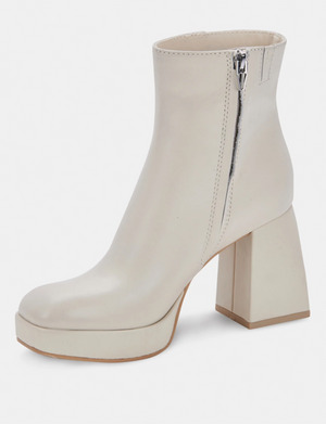 Ulyses Booties, Ivory Leather