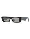 Sharp Cat Eye Sunglasses, Black/Grey/Silver