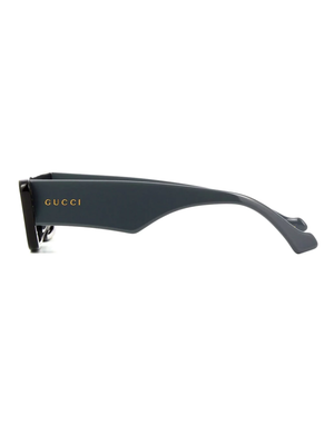 Sharp Cat Eye Sunglasses, Black/Grey/Silver