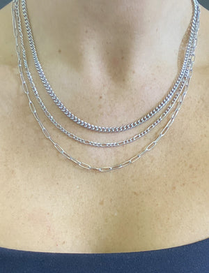 Trilogy Layers Necklace, Silver