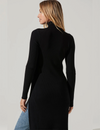 Hi Slit Turtleneck Sweater, Black