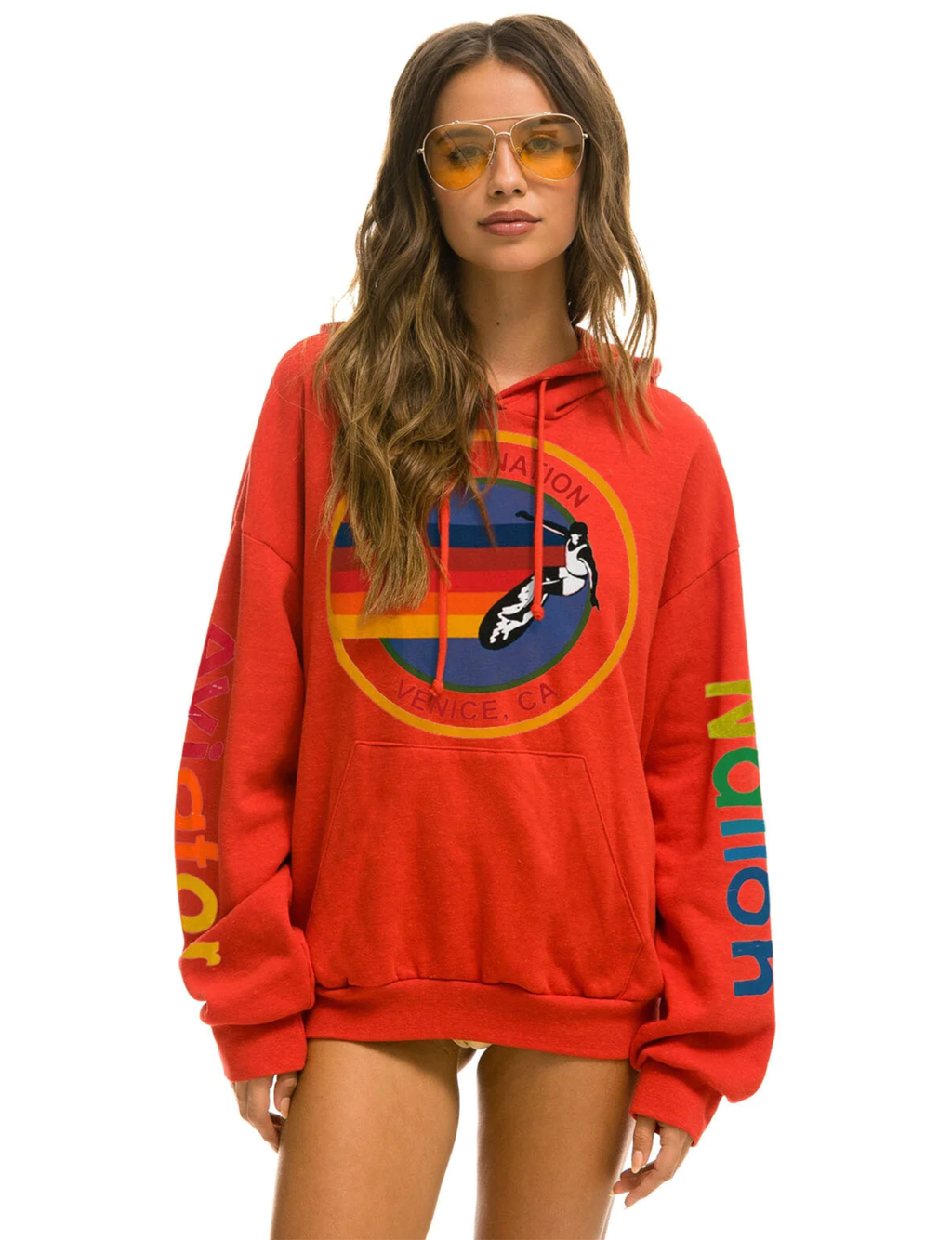 Relaxed Pullover Hoodie, Red