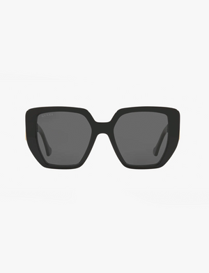 Geometric Sunglasses, Black/Grey