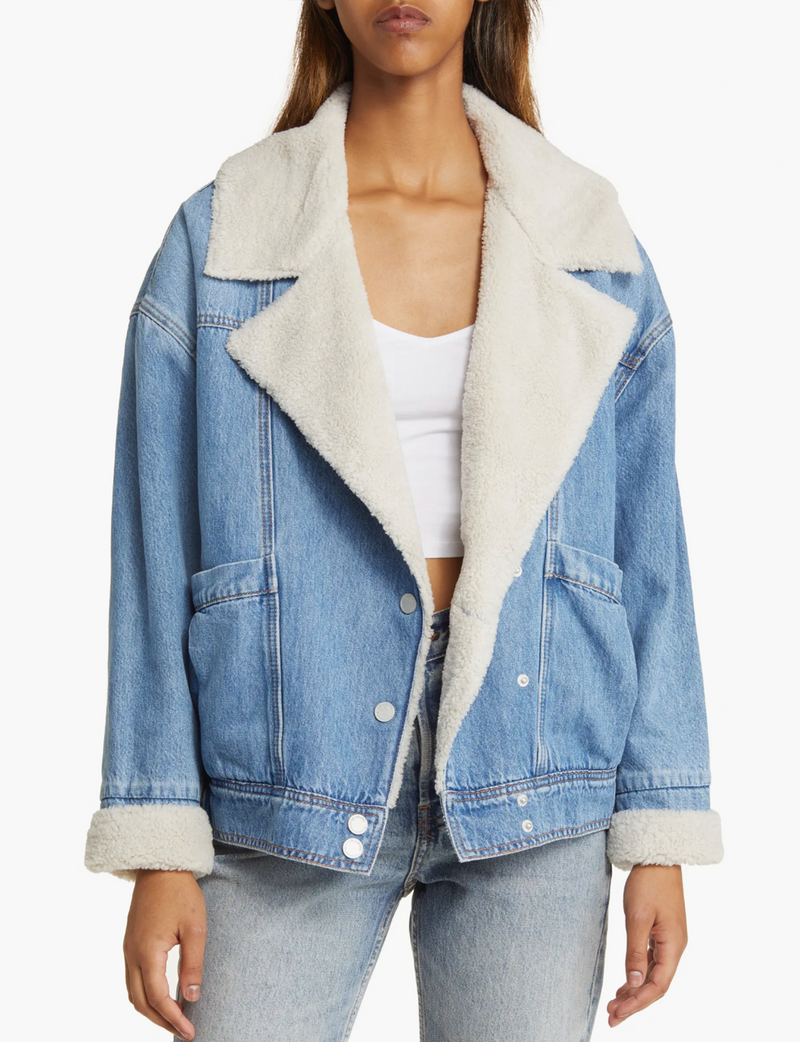 Blank NYC Sherpa Denim Jacket, Crash Course