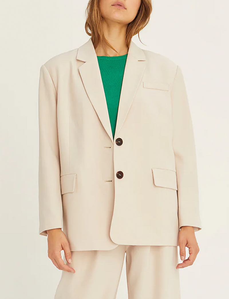 Suki Oversized Single Breasted Blazer, Bone