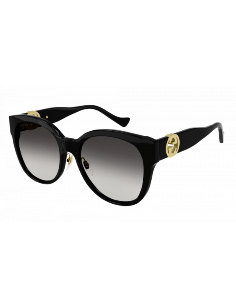 Round Cat Eye Sunglasses, Gradient Black