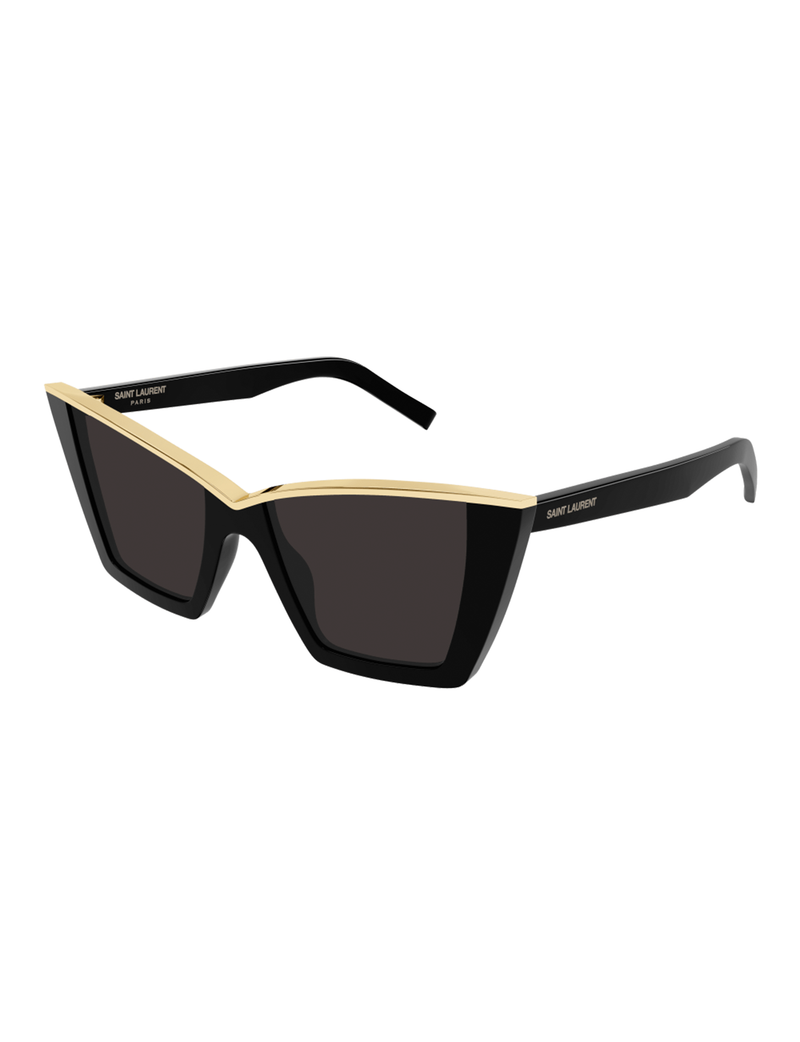 Deep V Sunglasses, Black/Gold