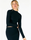 Lauryn Mock Neck Long Sleeve, True Black