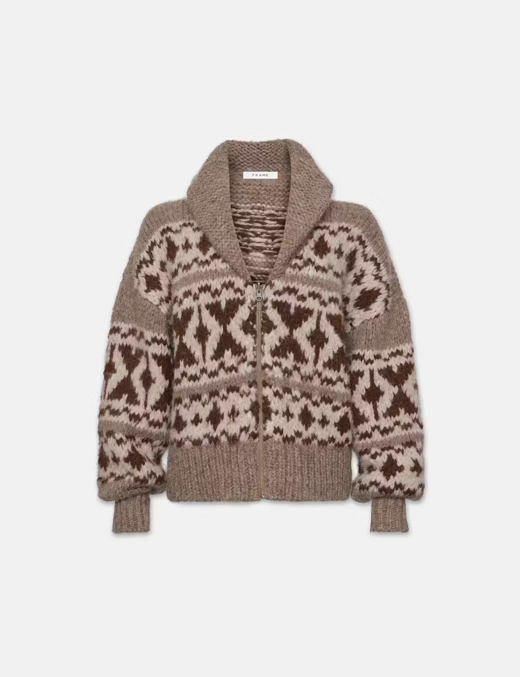 Cowichan Zip Sweater, Marled Oat