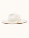 Kaia Wool Felt Panama Hat w/ Raw Band, Ivory