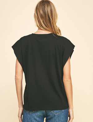 Cap Sleeve Tee, Black