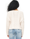 Eva Crew Neck Sweater, Dove Cable