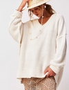 Alli V Neck Sweater, Optic White