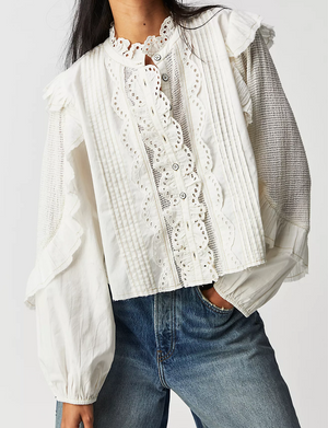 Masai Ruffle Blouse, Ivory