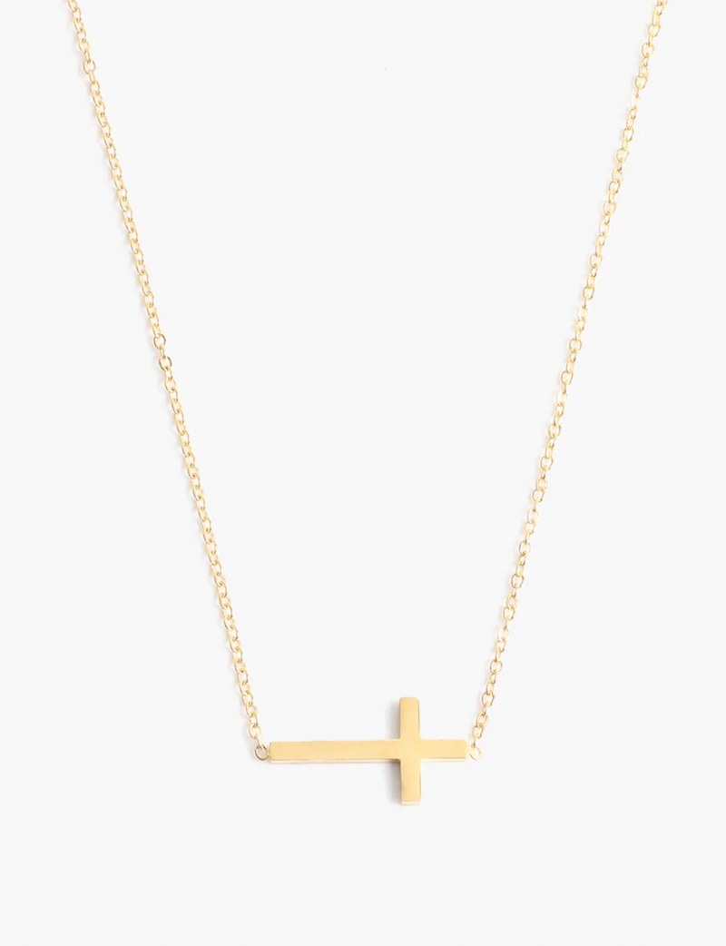 Marrin Costello Barry Cross Necklace, Gold
