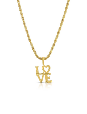 Jurate Hottie "Love" Necklace, Gold