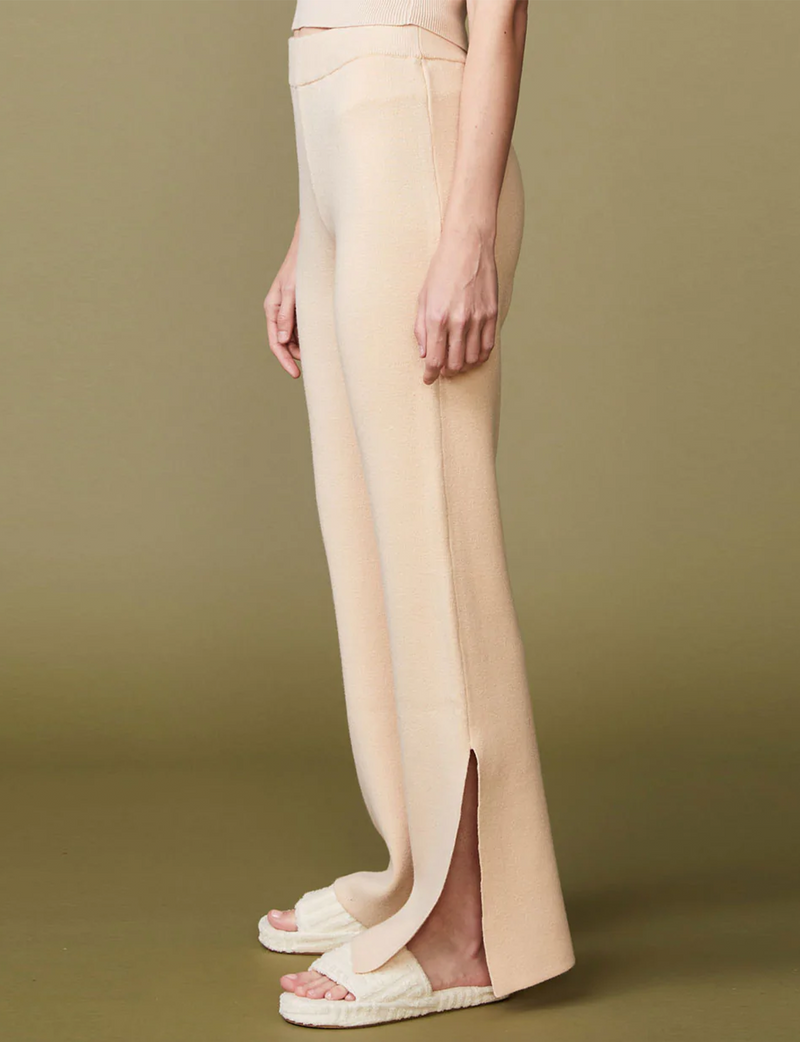 Monrow Supersoft Sweater Knit Pants, Off White