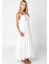 Open Back Halter Dress, White