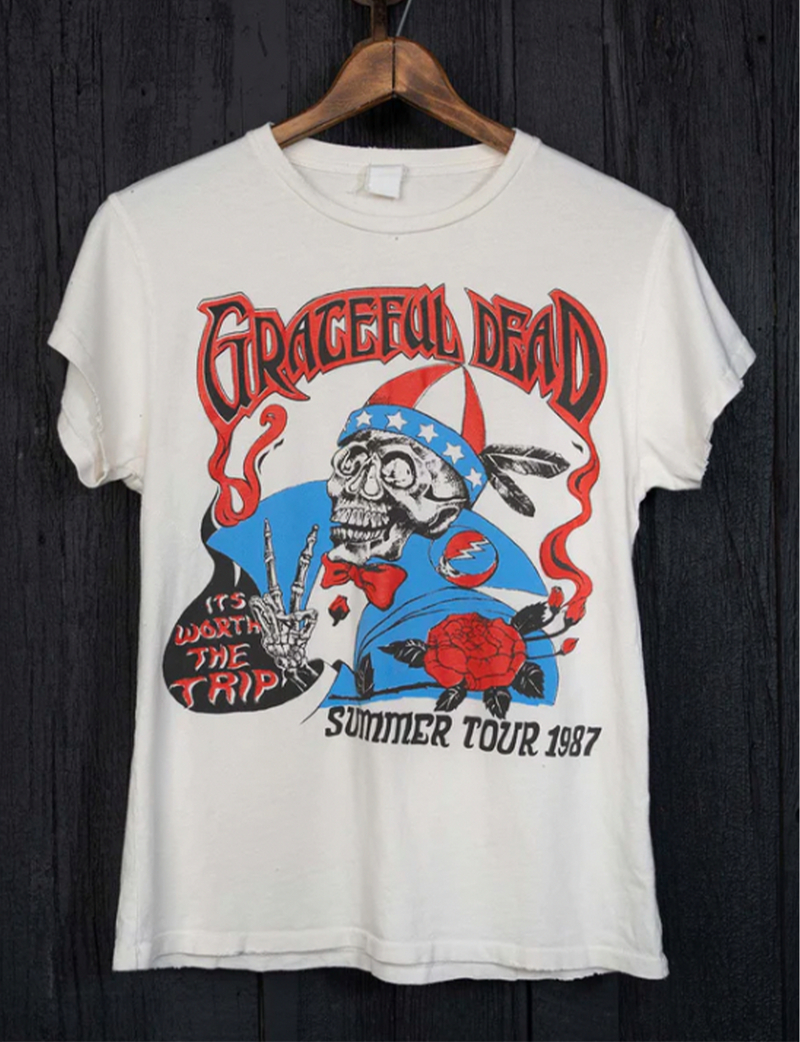 Grateful Dead Summer Tour '87 Crew Tee, Off White