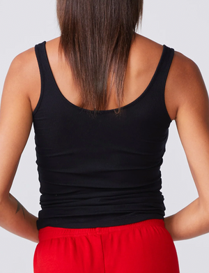 Monrow Rib Narrow Tank, Black
