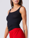 Monrow Rib Narrow Tank, Black