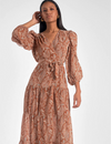 Longsleeve Paisley Maxi Dress, Curry