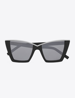 Deep V Sunglasses, Black/Silver