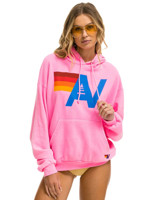 Relaxed Logo Pullover Hoodie, Neon Pink