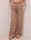 Harper Clean Hem High Waist Pant, Mocha Chocolate
