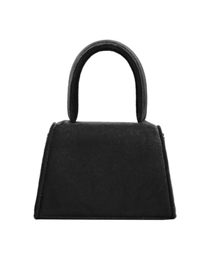 Sabrina Mini Velvet Top Handle Bag, Black