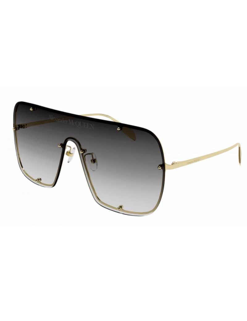 Shield Stud Sunglasses, Gold/Grey