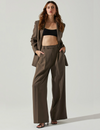 Milani Wide Leg Trouser Pants, Mushroom