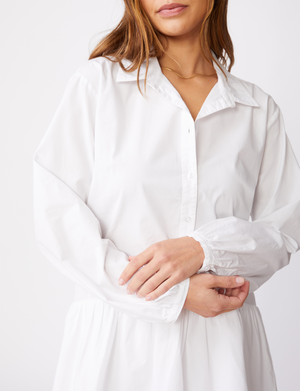 Poplin Easy Shirt Dress, White