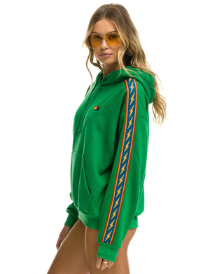 Bolt Stripe Relaxed Pullover Hoodie, Kelly Green